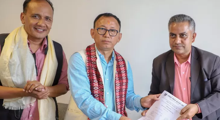 Senior Vice Prez Pankaj Bikram Nembang files his candidacy for ANFA Presidency