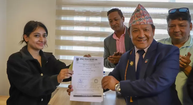 Karma Tsering Sherpa files nomination for ANFA presidency