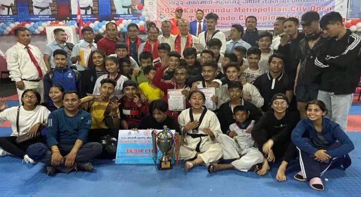 कोटेश्वर काठमाडौं महानगर खुला तेक्वान्दो प्रतियोगिताको टिम च्याम्पियन