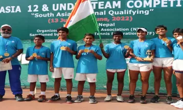 यू–१२ टिम टेनिस प्रतियोगितामा भारत पहिलो