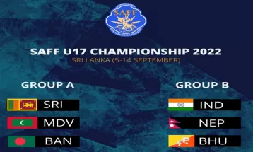 नेपाल साफ यू–१७ फुटबल च्याम्पियनसिपको समूह ‘बी’मा