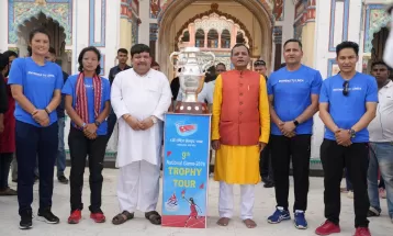 राष्ट्रिय खेलकुदको ट्रफी मधेश प्रदेशको जानकी मन्दिरमा प्रदर्शन