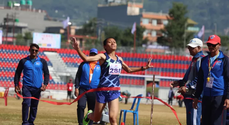 Santoshi Shrestha clinches gold medal in women's race