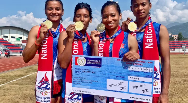 महिला चार सय मिटर रिले दौडमा आर्मीलाई स्वर्ण