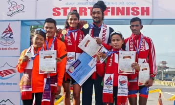 नवौँ राष्ट्रिय साइक्लिङ प्रतियोगितामा विभागीय खेलाडीको वर्चस्व