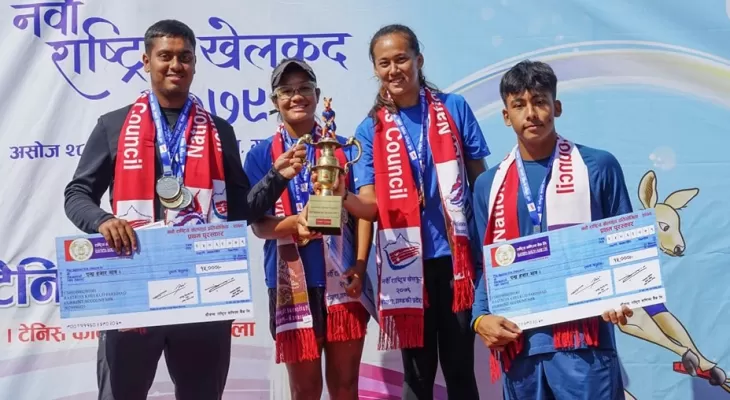 नवौँ राष्ट्रिय खेलकुदः टेनिसमा आर्मी चार स्वर्णसहित टिम च्याम्पियन