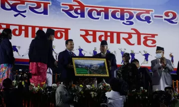 9th National Games: Army Champion, Prime Minister Deuba hands over trophy