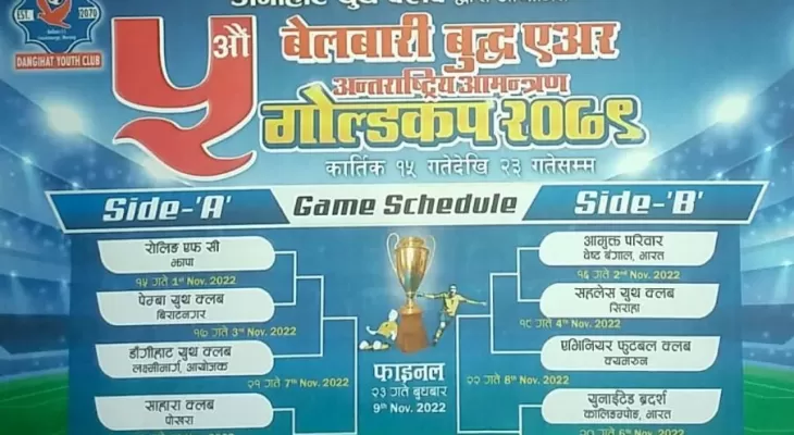 पाँचौँ बेलबारी बुद्ध एयर अन्तर्राष्ट्रिय गोल्डकप आजबाट