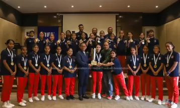 साफ च्याम्पियनशिप विजेता खेलाडीलाई सम्मान