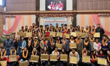 ललितपुरका पदक विजेता खेलाडी सम्मानित