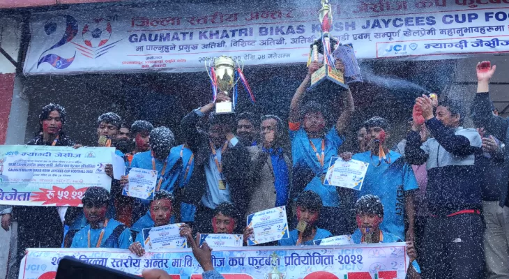 जेसिजकप फुटबलको उपाधि शारदा माविलाई