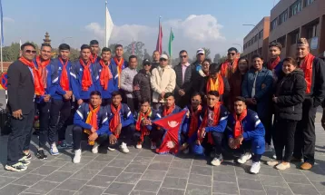 नेपाली भलिबल टोली ढाका प्रस्थान