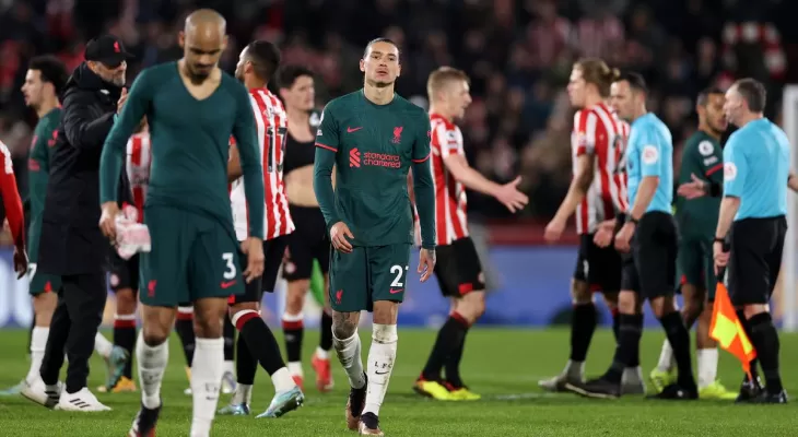 लिभरपुल ब्रेन्टफोर्डसँग पराजित