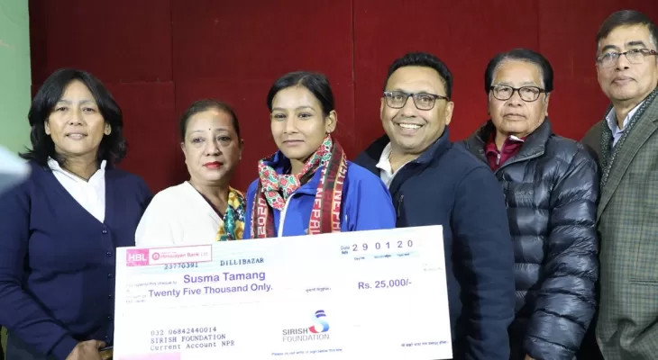 सुष्मालाई शिरीशा फाउन्डेसनको सम्मान