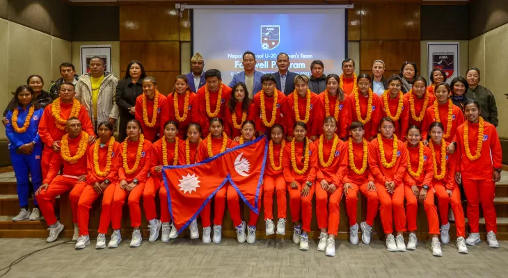 साफ च्याम्पियनसिप खेल्न जाने नेपाली टोलीको बिदाइ