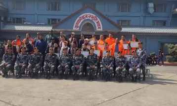 सशस्त्र प्रहरीद्वारा नवौँ राष्ट्रिय खेलकुद प्रतियोगिताका विजेता खेलाडीलाई सम्मान