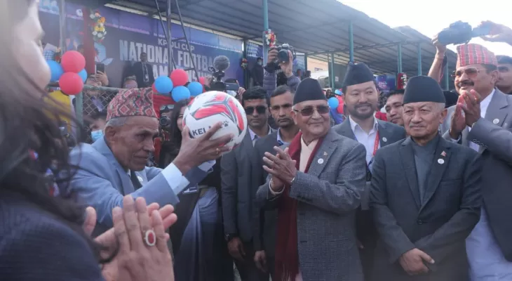 केपी ओली राष्ट्रिय फुटबल च्याम्पियनसीप सुरु