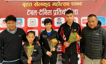 जिल्लास्तरीय टेबलटेनिसमा योङगीलाई स्वर्ण