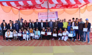 राष्ट्रिय तथा अन्तर्राष्ट्रिय पदक जित्ने ४७ खेलाडी पुरस्कृत