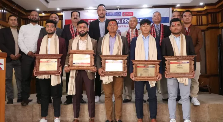 पाँच क्रिकेट खेलाडी सम्मानित