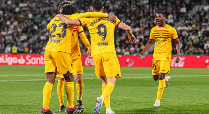 स्पेनिस ला लिगामा बार्सिलोनाको सानदार जित