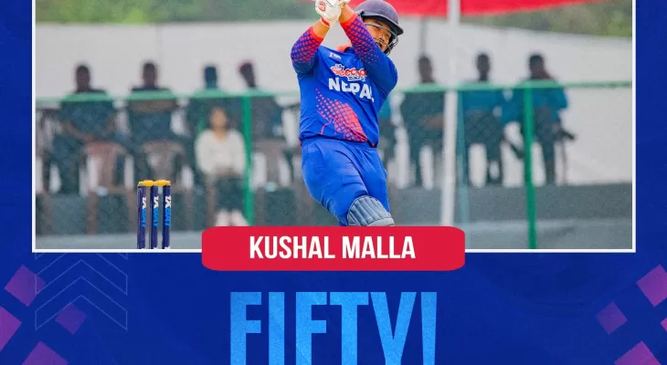 ओमानविरुद्ध कुशलको अर्धसतक