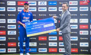 सन्दीप लामिछानेलाई नगद एक लाख सहित सम्मान