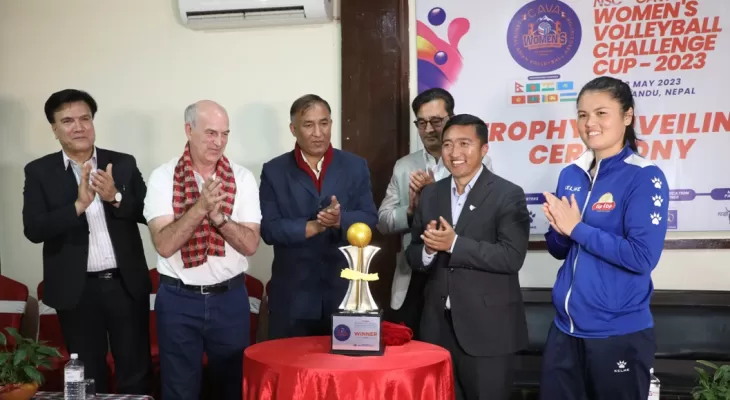 एनएससी–काभा महिला भलिबलको ट्रफी सार्वजनिक