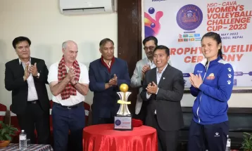 एनएससी–काभा महिला भलिबलको ट्रफी सार्वजनिक