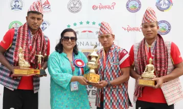 आर्मीलाई राष्ट्रिय पुरुष वीच भलिबलको उपाधि