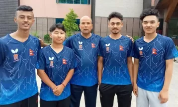 दक्षिण एसियाली युथ टेबलटेनिस च्याम्पियनसिपमा नेपाललाई स्वर्ण