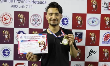 ब्याडमिन्टन : सिंगल्समा राजु र रिहानालाई स्वर्ण