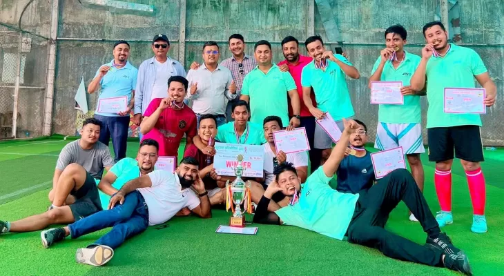 प्रथम प्रेस युनियन फुटसल प्रतियोगिताको उपाधी इटहरी जेसिजलाई