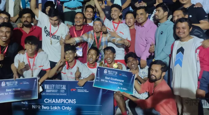 भ्याली फुटसल च्याम्पियनसिपको उपाधि ललितपुर महानगरपालिकालाई