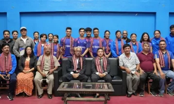 टेबलटेनिस खेलाडीलाई सम्मान तथा बिदाइ