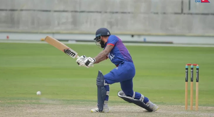 भारतविरुद्ध नेपाल : भुर्तेल शुन्य रनमा आउट