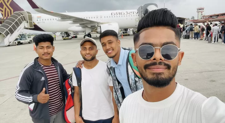 ६ क्रिकेट खेलाडी विशेष प्रशिक्षणका लागि भारत प्रस्थान