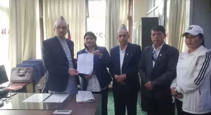 युवा तथा खेलकुद मन्त्रालयलाई राष्ट्रिय खेलकुद परिषद् कर्मचारी संघको ज्ञापनपत्र