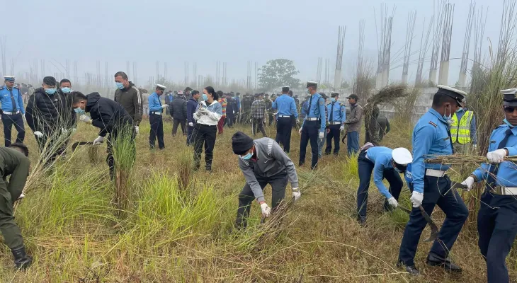 गौतमबुद्ध अन्तर्राष्ट्रिय क्रिकेट रङ्गशालामा सरसफाइ