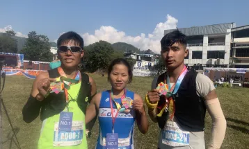 The Nepali team triumphs in the cross-country race between China and Nepal