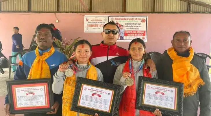 सातौँ दक्षिण एसियालीमा पदक जित्ने खेलाडी सम्मानित