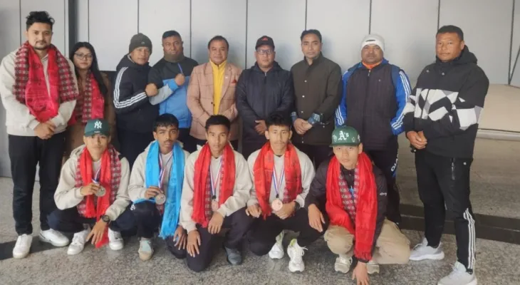 अन्तराष्ट्रिय पदक विजेता खेलाडीको स्वागत