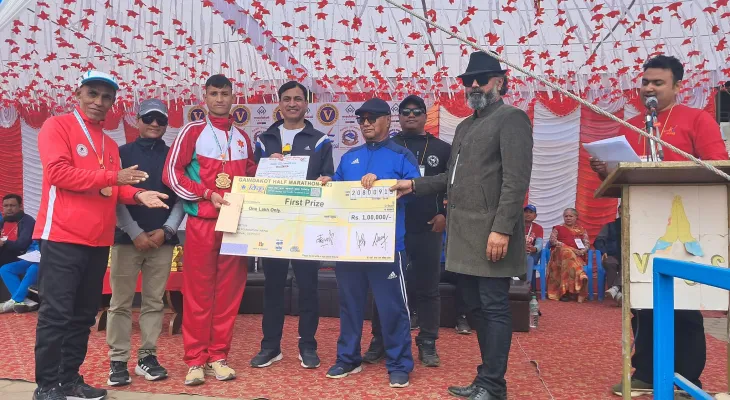नेपाली सेनाका रोकायाले जिते गैँडाकोट हाफ म्याराथनको उपाधि
