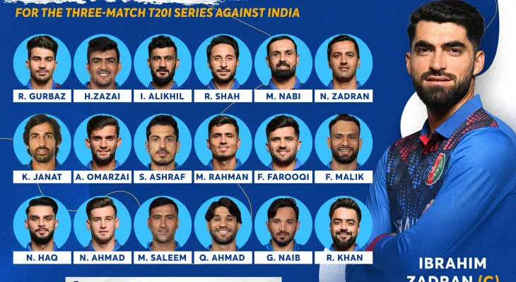 भारतविरुद्धको टी–२० सिरिजका लागि अफगानि टोली घोषणा
