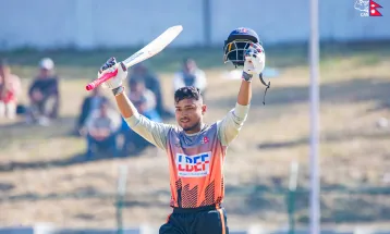 जोराको सतकमा एपिएफद्वारा बागमतीलाई दुई सय ४२ रनको लक्ष्य