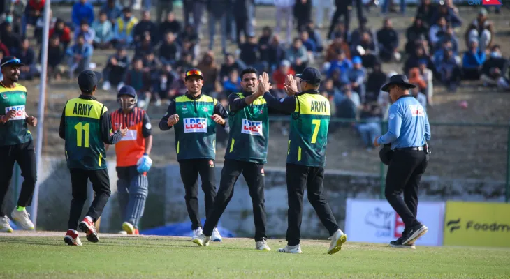 Army defeated Madhesh Province in the Prime Minister's Cup Cricket