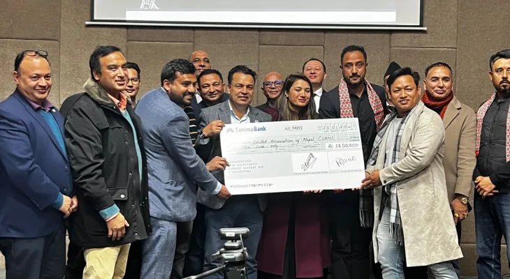 एनआरएनएद्धारा नेपाल क्रिकेट संघलाई १० लाख सहयोग