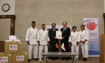 नेपाल जुडो सङ्घलाई दुई सय ४० थान जुडो पोशाक सहयोग