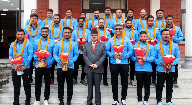 क्रिकेट टोलीलाई प्रधानमन्त्री प्रचण्डको बधाई