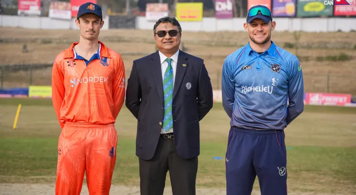 विश्वकप क्रिकेट लिग-२ मा नेदरल्याण्ड्सले टस जितेर फिल्डिङ गर्दै